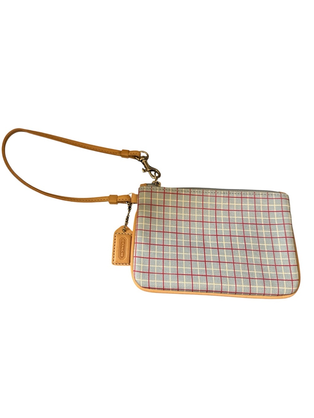 Coach Vintage Tattersall Plaid Wristlet
Blue, Pink, White, Tan